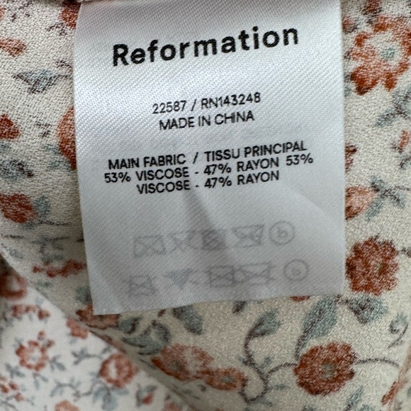 Reformation Rovino Floral Strappy Blouse in Fairy Size XL - Picture 13 of 14